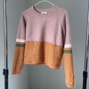 Madewell Pink & Orange Sweater, Cropped, Medium